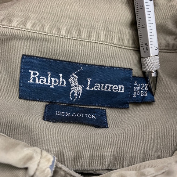 Ralph Lauren Solid Tan Men Dress Shirt Sz 2X - Picture 6 of 6